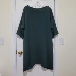 M Square Forest Green Ribbed Oversized Tunic Dress One Size OS Made in USA‎